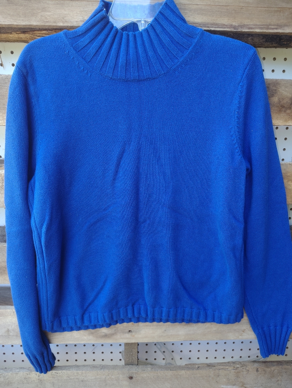 Women's Cobalt Ribbed Turtleneck Sweater